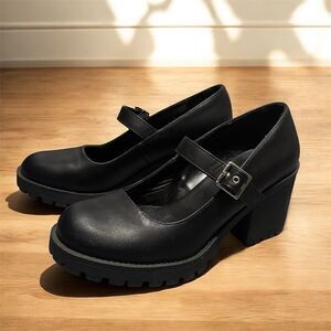 Soda Mary Janes Chunky Black Ankle Strappy Platform Sandals 7